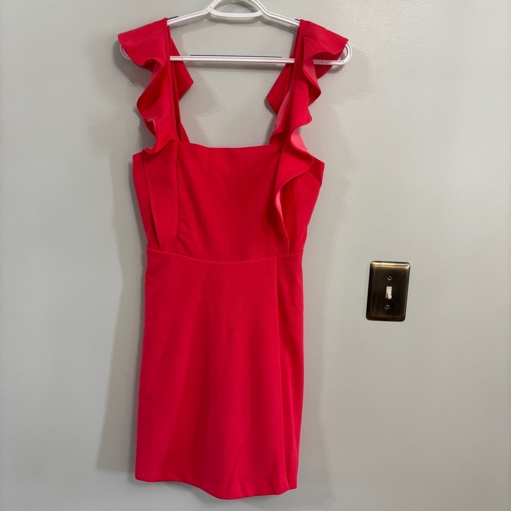 BCBG Paris mini Ruffle Dress in pink size small